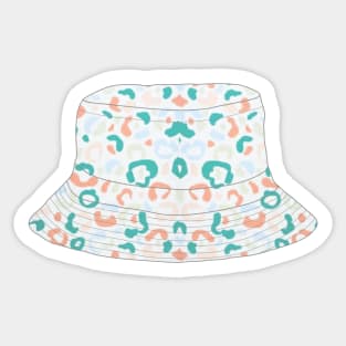 mutlicolor cheetah bucket hat Sticker